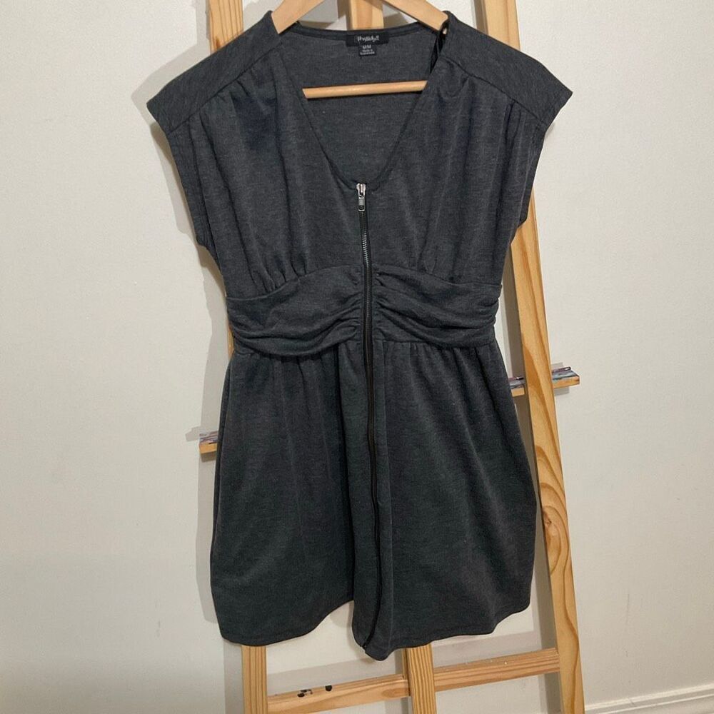Rhapsody full zip tank dress gray size medium